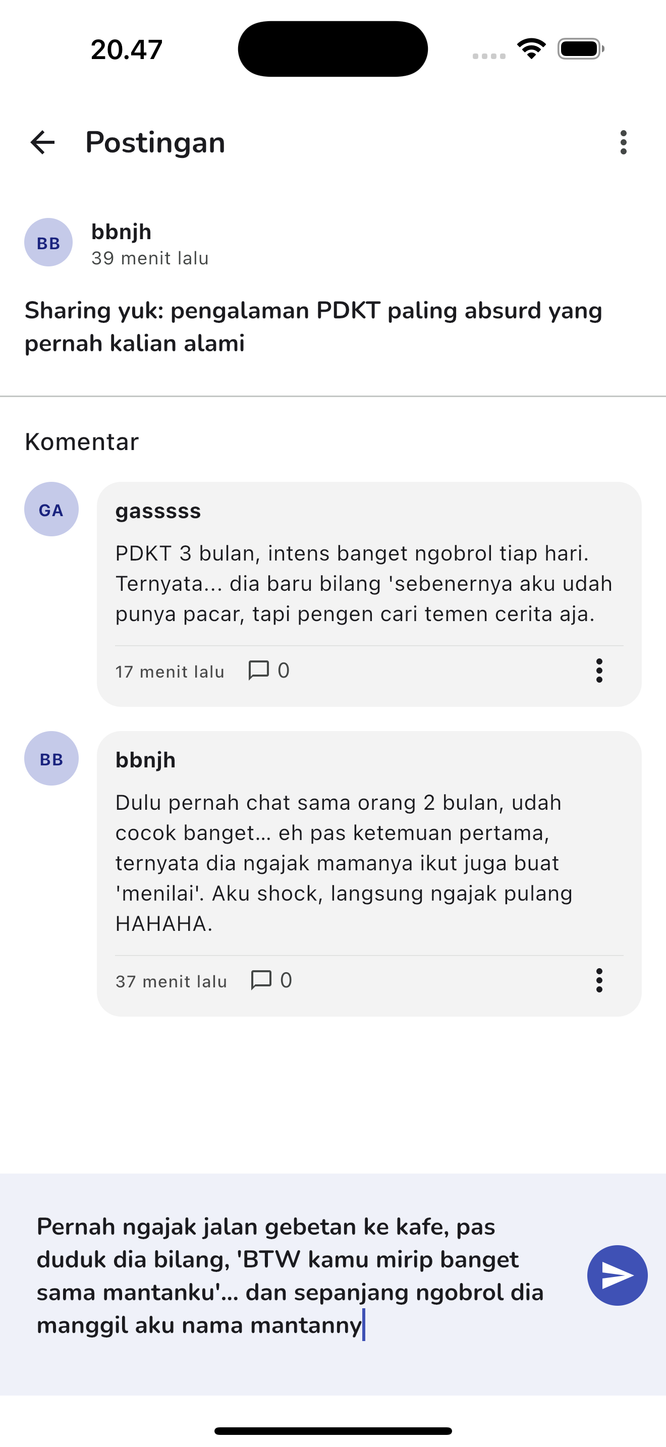 Pratinjau Aplikasi Nyambung - Fitur Chat