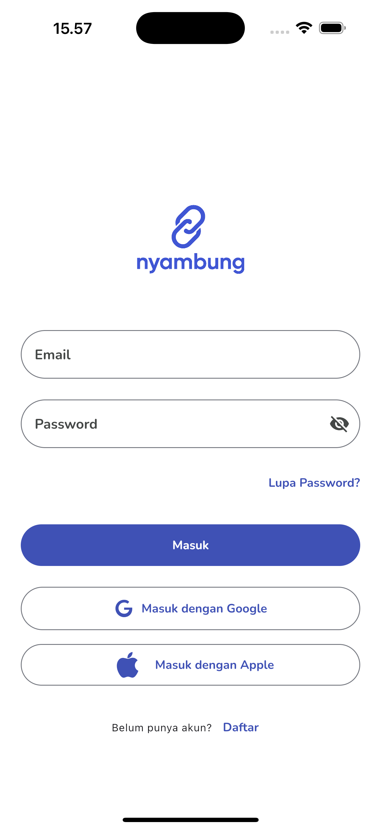 Pratinjau Aplikasi Nyambung - Layar Utama