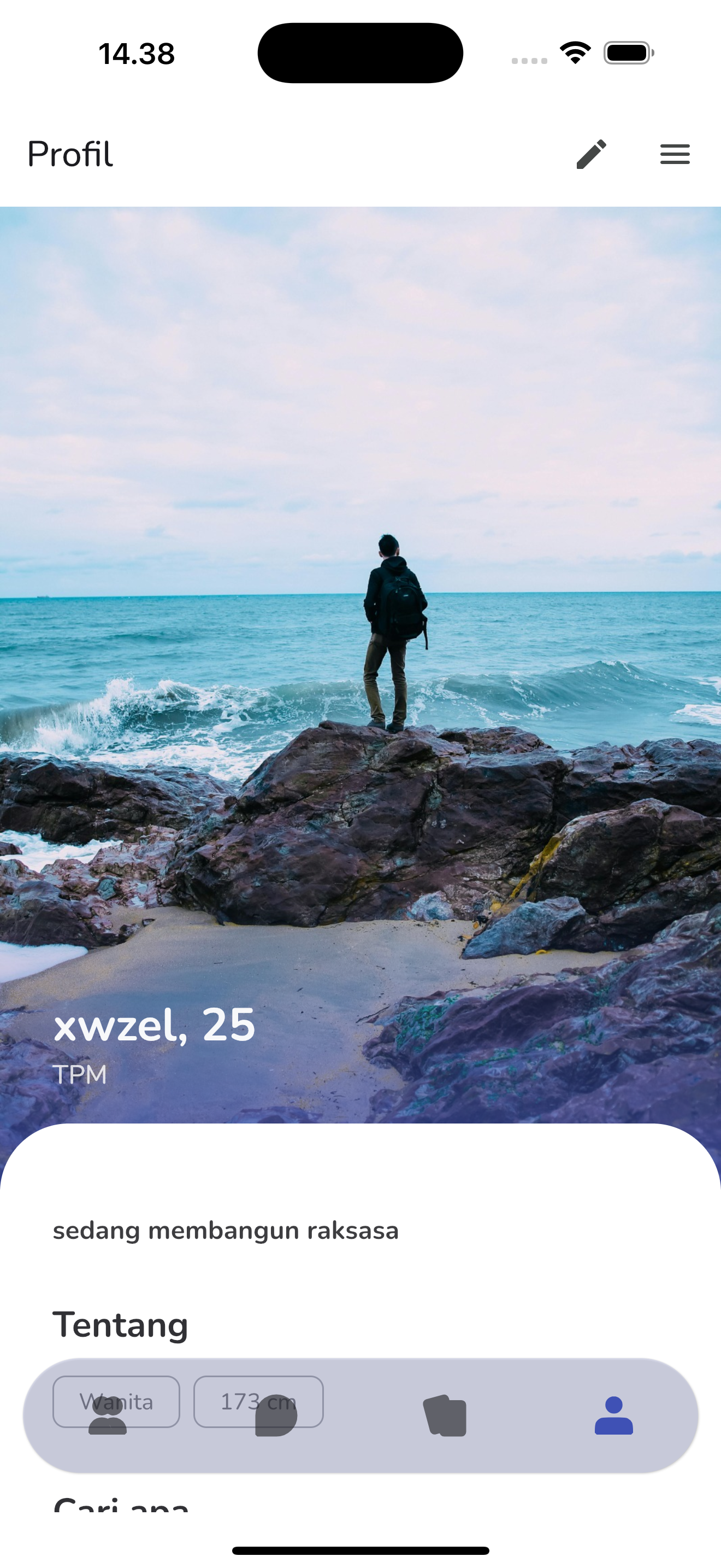 Pratinjau Aplikasi Nyambung - Filter Pencarian
