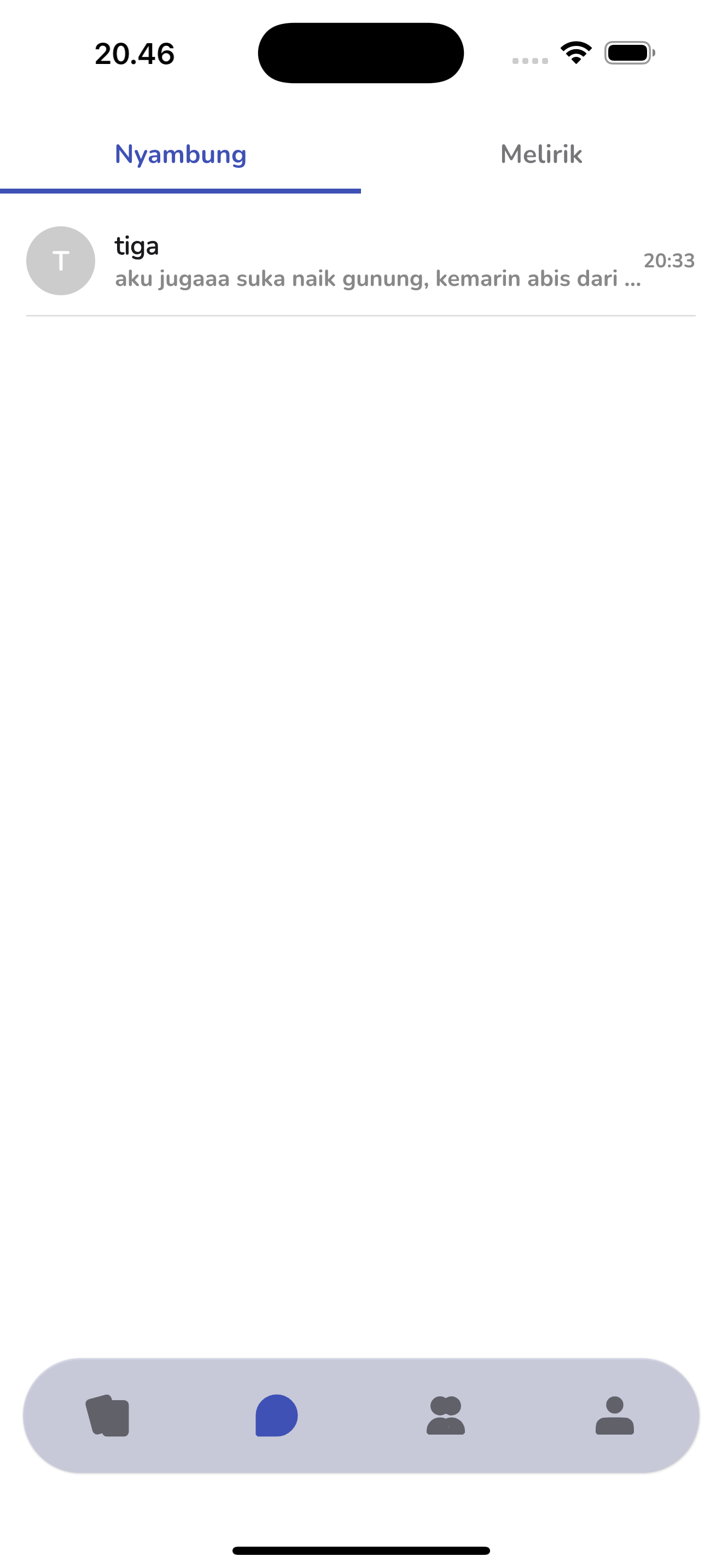 Pratinjau Aplikasi Nyambung - Filter Pencarian